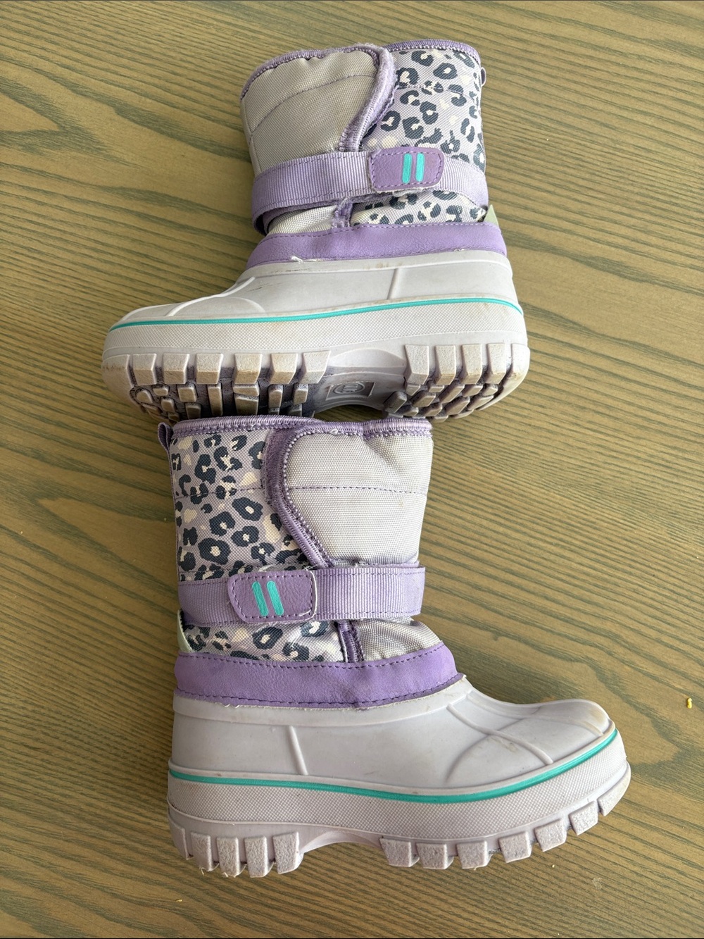 Lilly & Dan Kids Purple Leopard Snow Boots 9/10